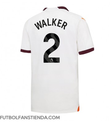Manchester City Kyle Walker #2 Segunda Equipación 2023-24 Manga Corta